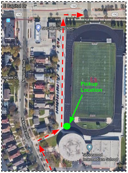 Saz's Drive Thru Fish Fry location map.