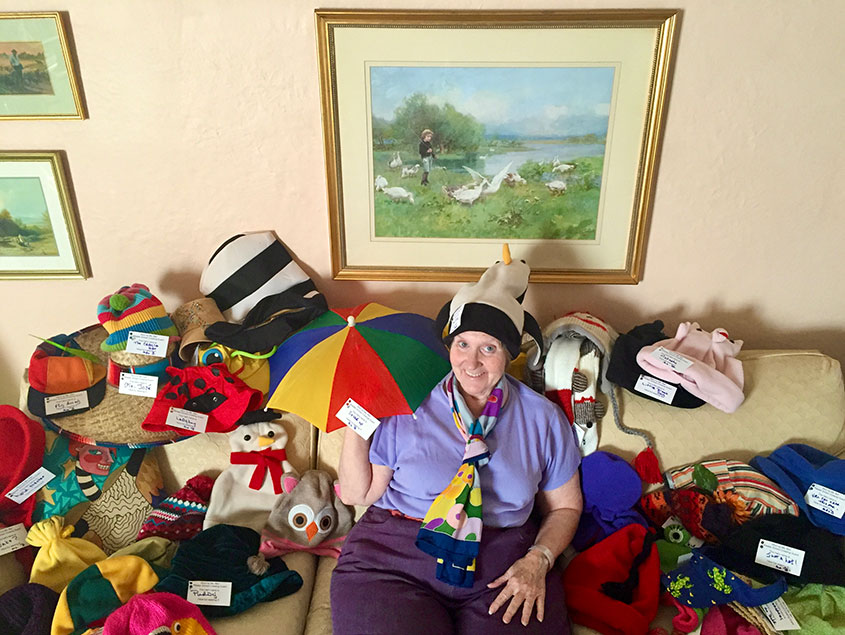 Crossing guard Betsy Barr and her incredible hat collection.